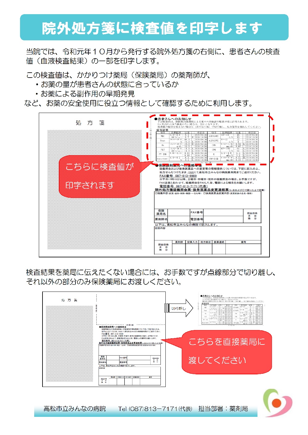 検査値印字チラシ